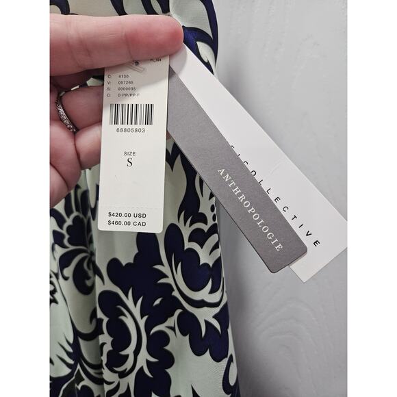 NWT ANTHROPOLOGIE DELFI Halter Maxi Dress Size S Floral Retail 420.00 - Picture 4 of 11